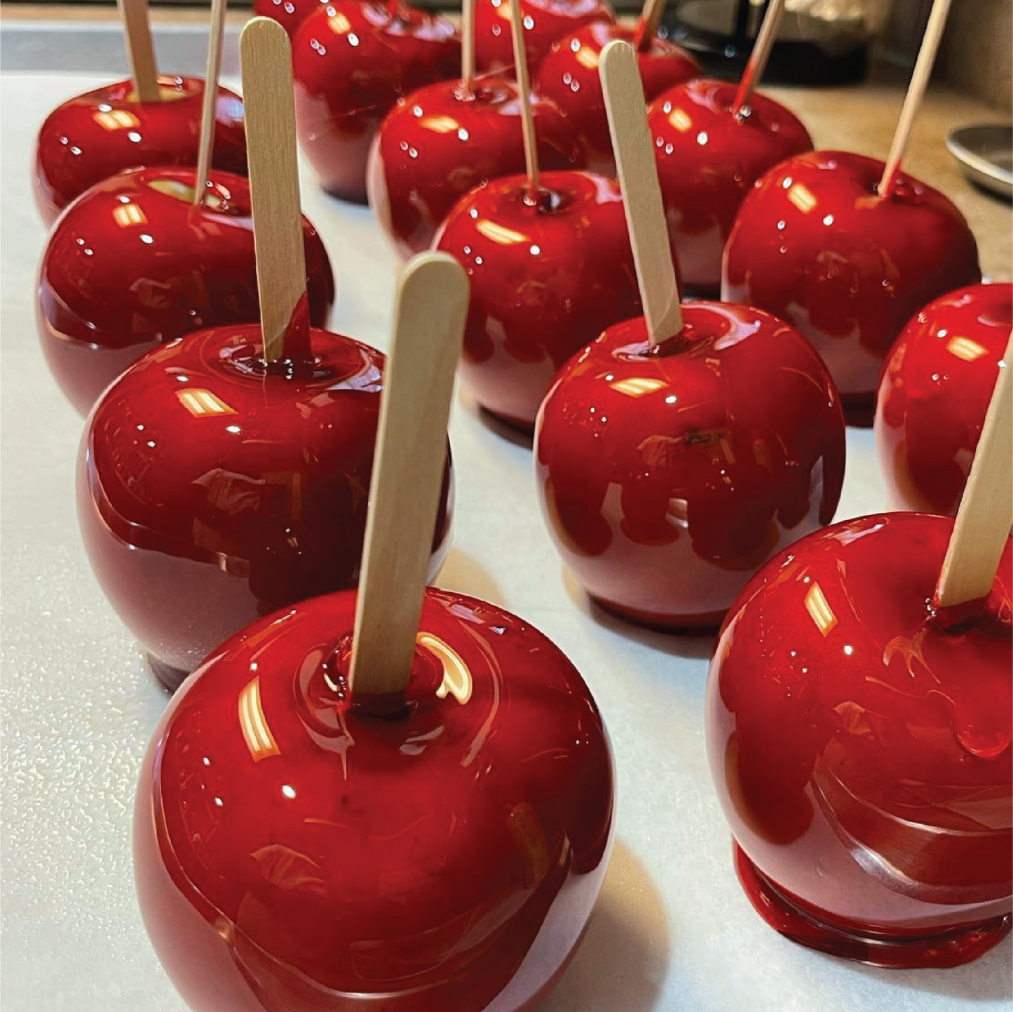 red candy apples